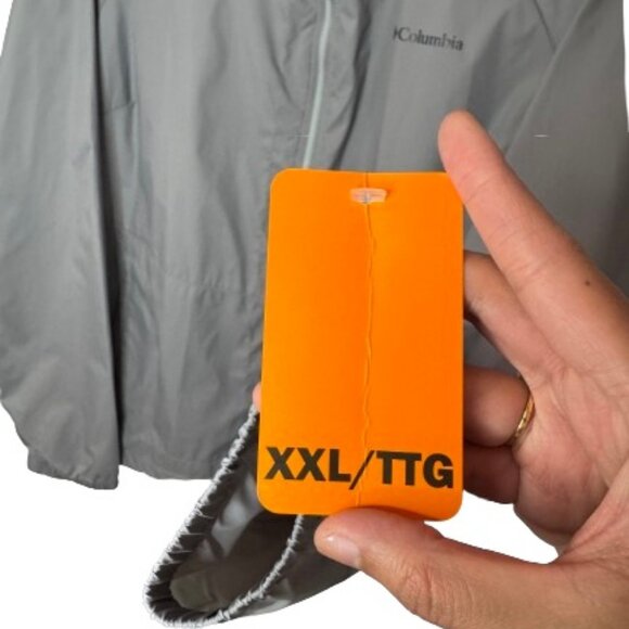 Columbia grey lightweight full-zip waterproof jacket size US XXL - Picture 8 of 9